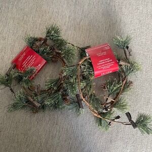 ASHLAND Coiled Garland Icy Pine Cinnamon Sticks 5 Ft Set of 2 Winter Decor‎
